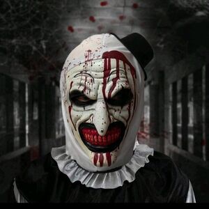 Art The Clown Mask Halloween Clown Mask Scary Zombie Mask Killer Joker Mask